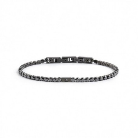 BRACCIALE TENNIS CRISTALLI NERI 3MM