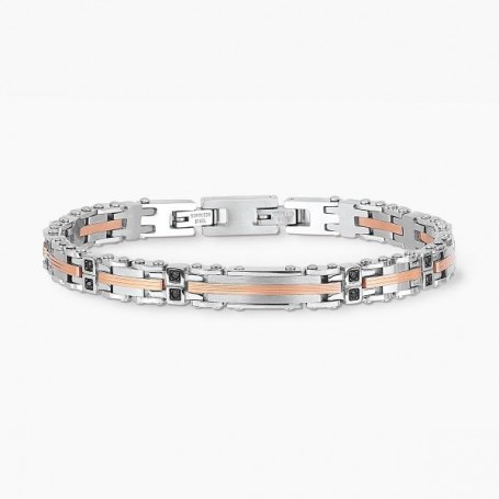 BRACCIALE IN ACCIAIO 316L E PVD ROSÉ