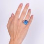 ANELLO IN METALLO CON PIETRA BLU