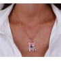 COLLANA IN METALLO CON ORSETTO ROSA