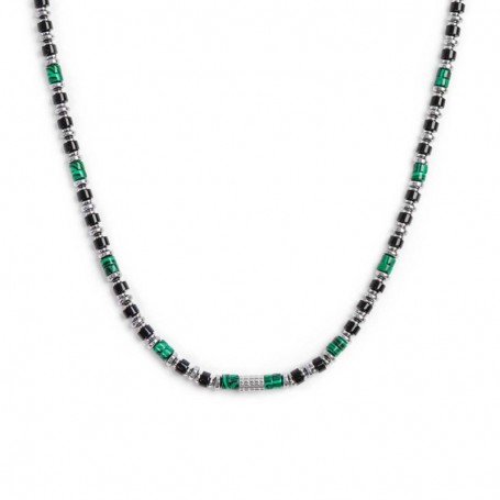 COLLANA CON RONDELLE IN MALACHITE