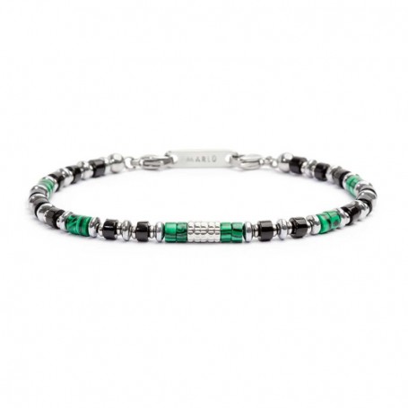 BRACCIALE CON RONDELLE IN MALACHITE