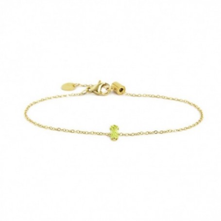 MARLÙ BRACCIALE CON CRISTALLO VERDE -ORO