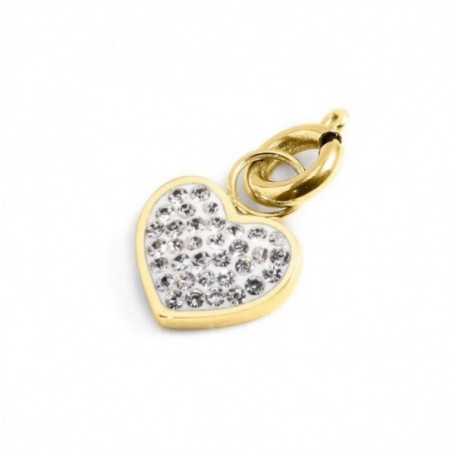 MARLÙ CHARM ORO PVD STRASS BIANCHI CUORE