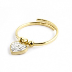 ANELLO CUORE ORO STRASS 18AN087G-S